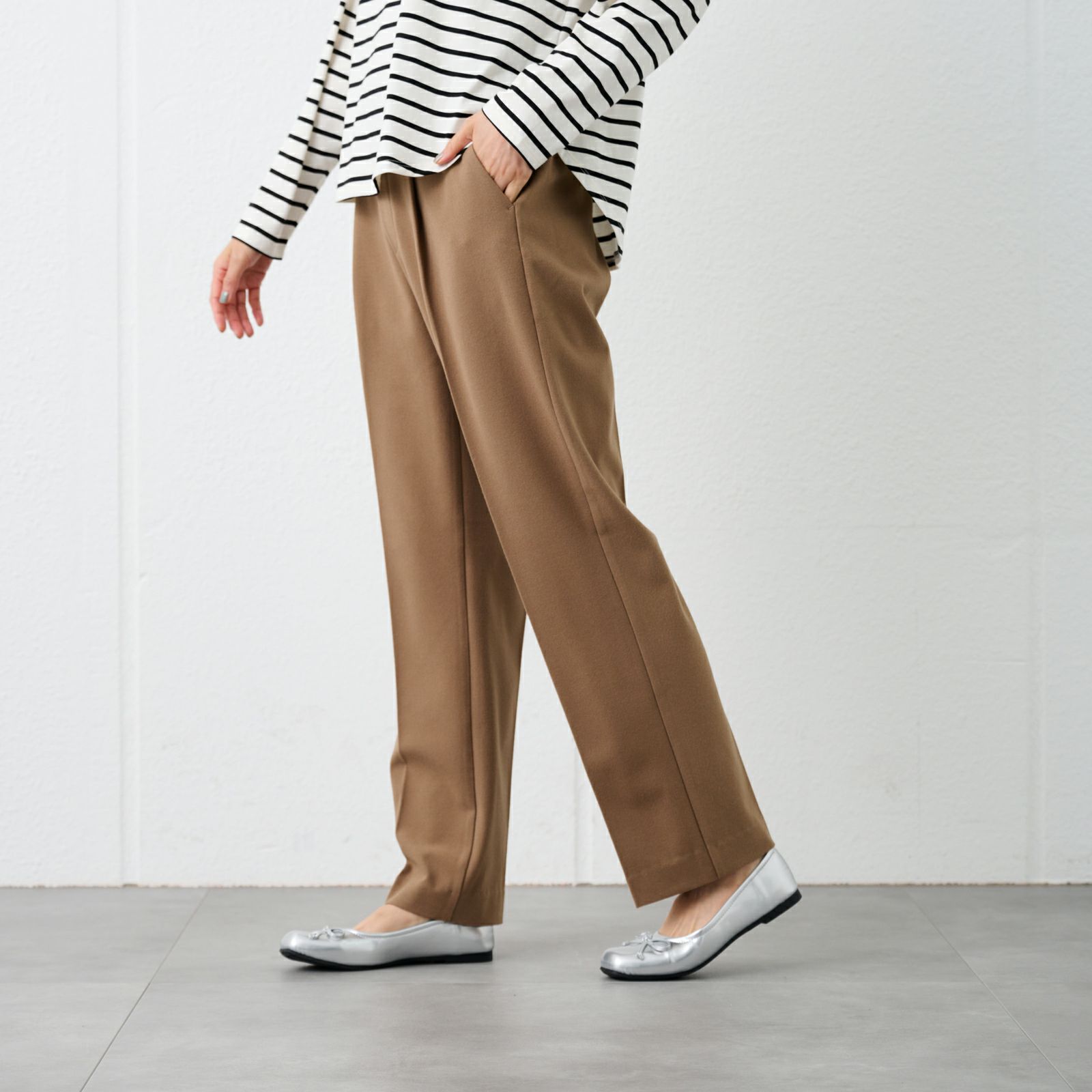 【オルスタ】両面起毛　ストレートパンツ