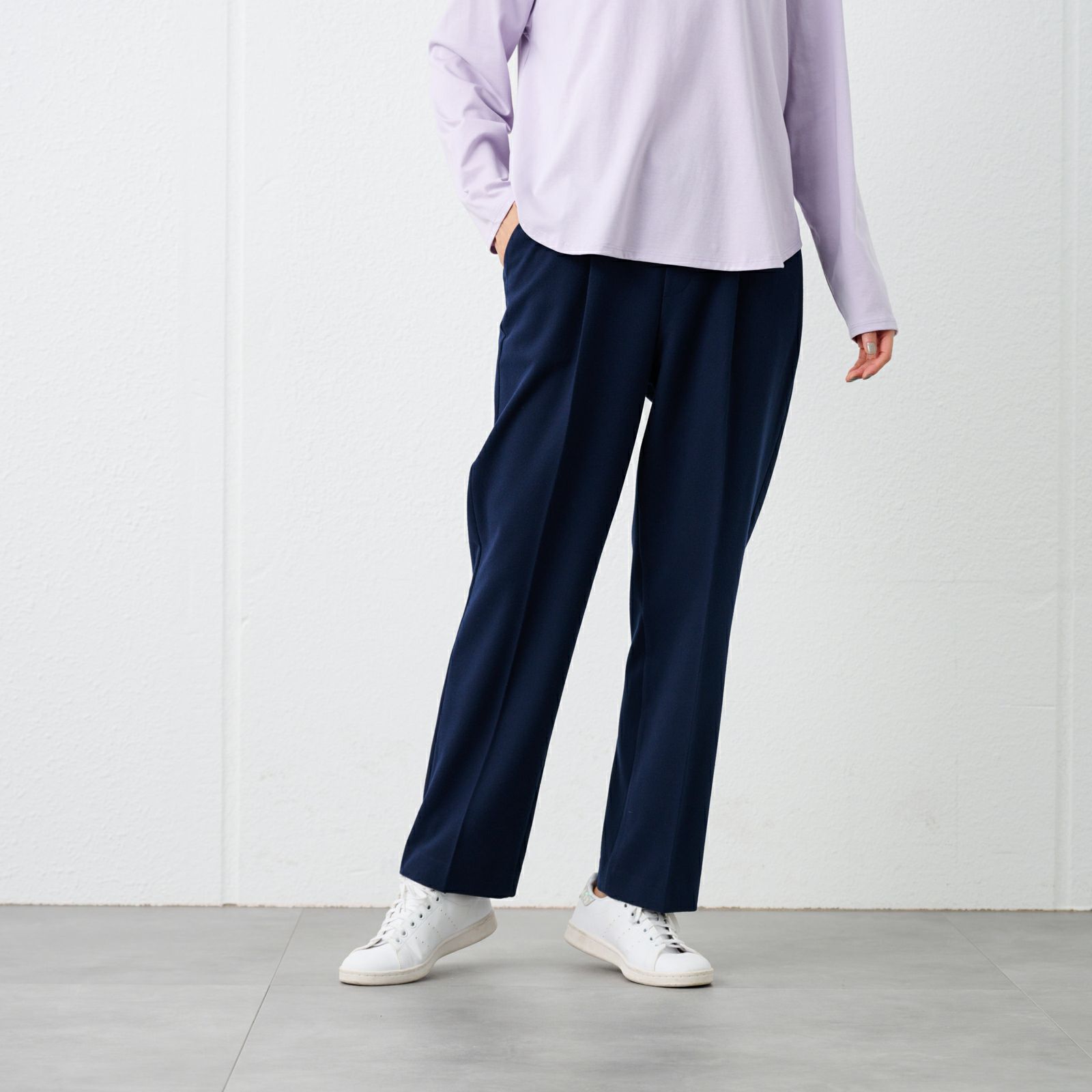 【オルスタ】両面起毛　ストレートパンツ