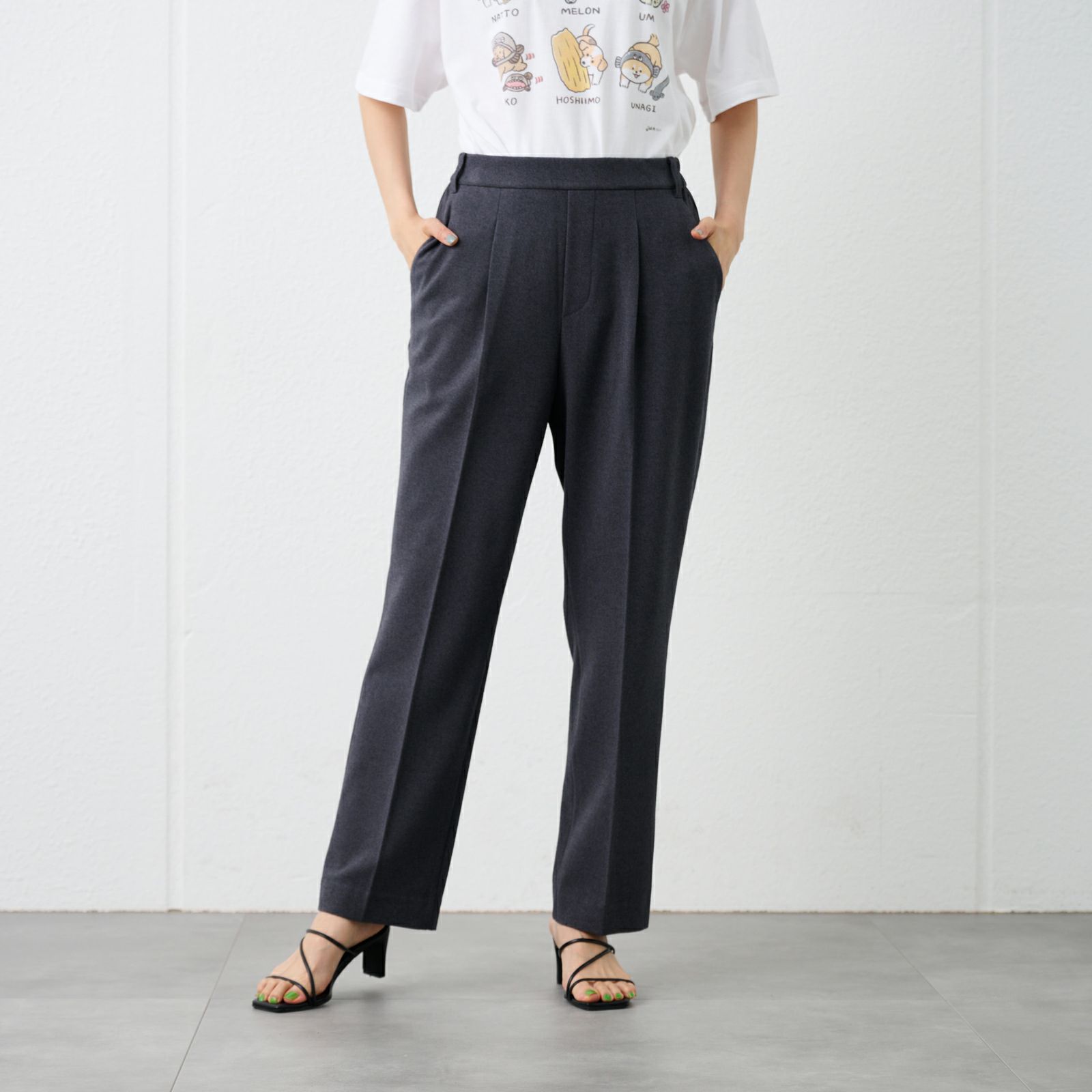 【オルスタ】両面起毛　ストレートパンツ