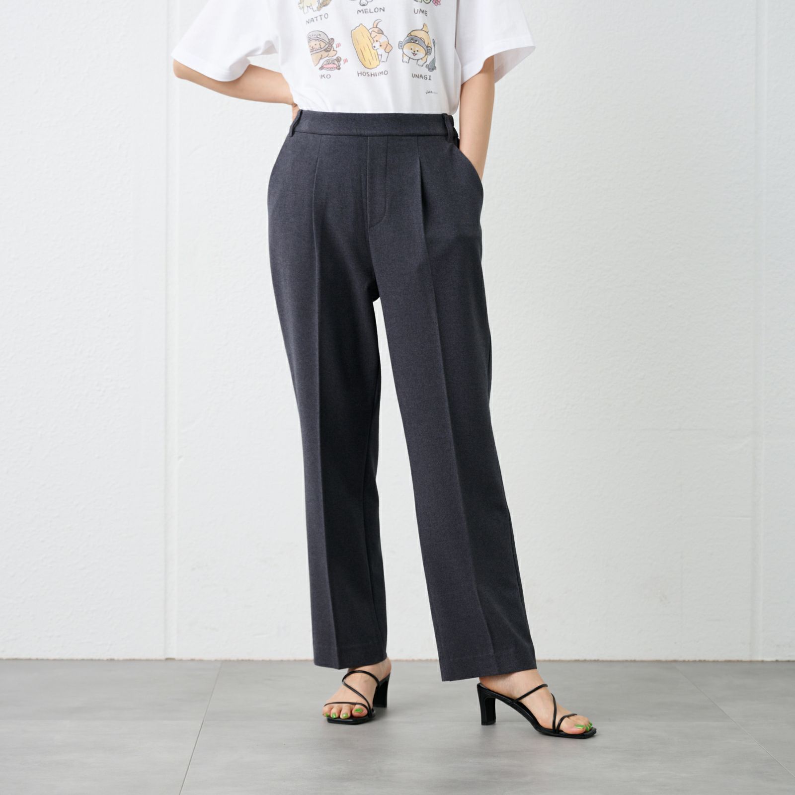 【オルスタ】両面起毛　ストレートパンツ