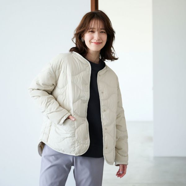 ウオッシャブルダウン　ノーカラージャケット