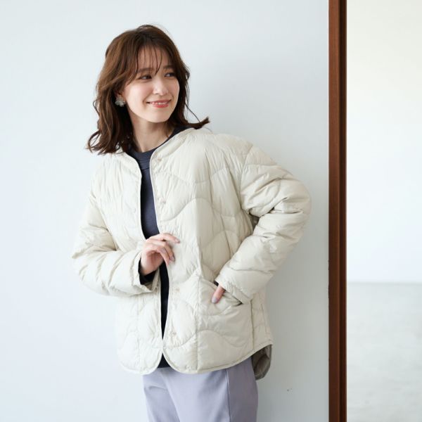 ウオッシャブルダウン　ノーカラージャケット