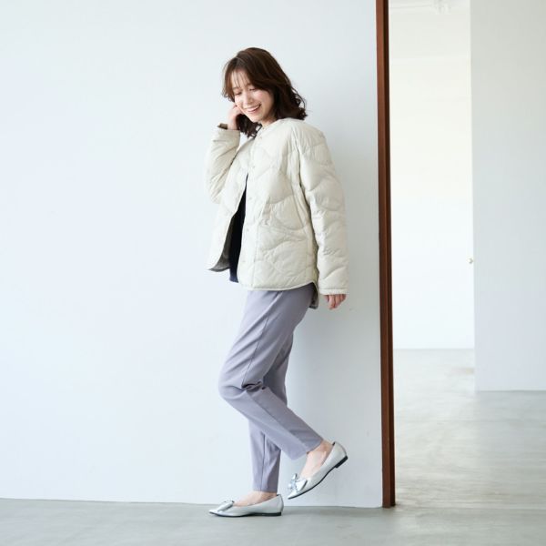 ウオッシャブルダウン　ノーカラージャケット