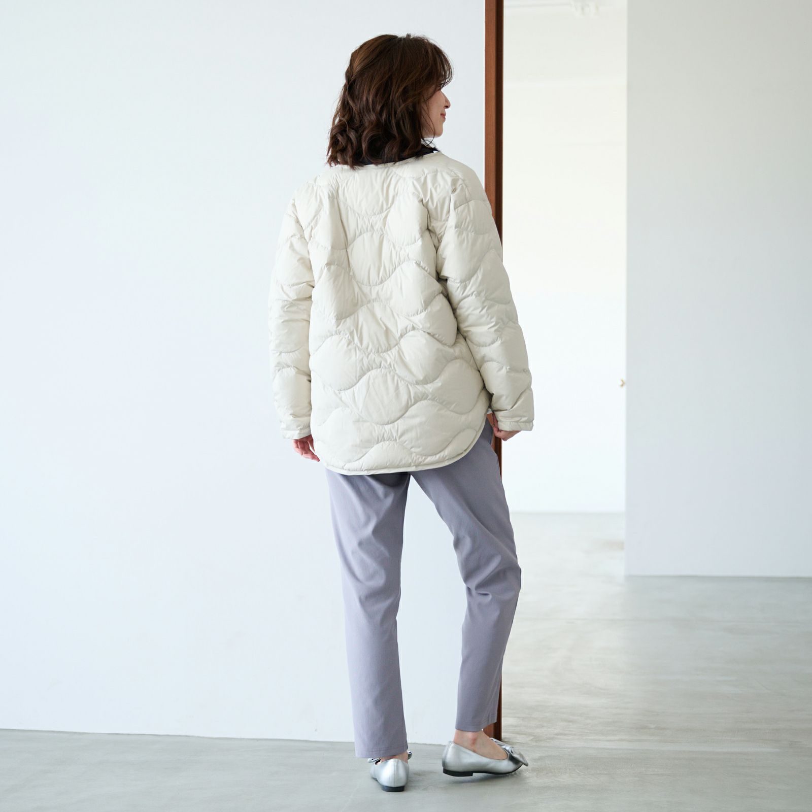 ウオッシャブルダウン　ノーカラージャケット