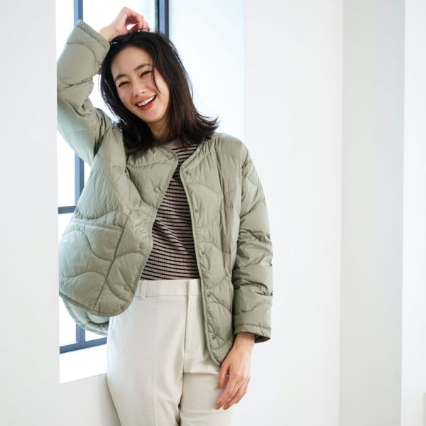 ウオッシャブルダウン　ノーカラージャケット