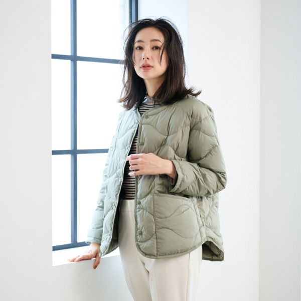ウオッシャブルダウン　ノーカラージャケット