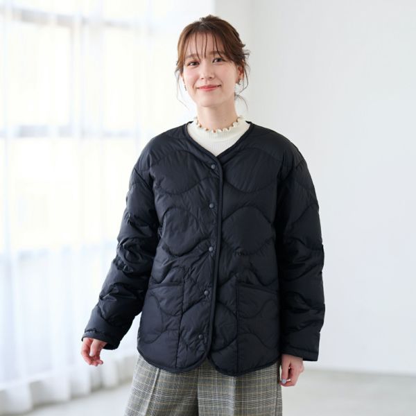 ウオッシャブルダウン　ノーカラージャケット