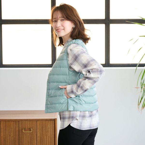 ウオッシャブルダウン　ノーカラーベスト