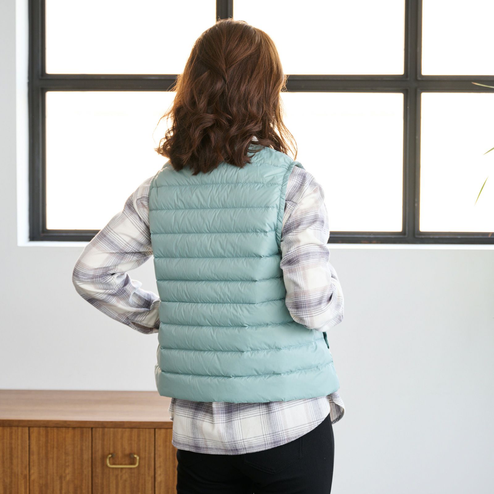 ウオッシャブルダウン　ノーカラーベスト