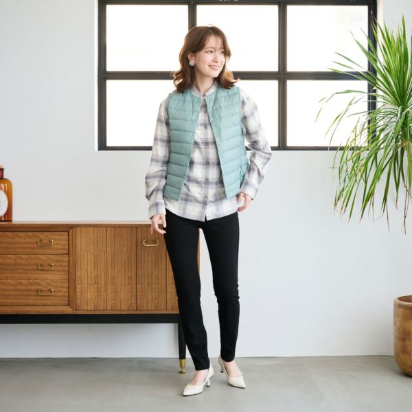 ウオッシャブルダウン　ノーカラーベスト