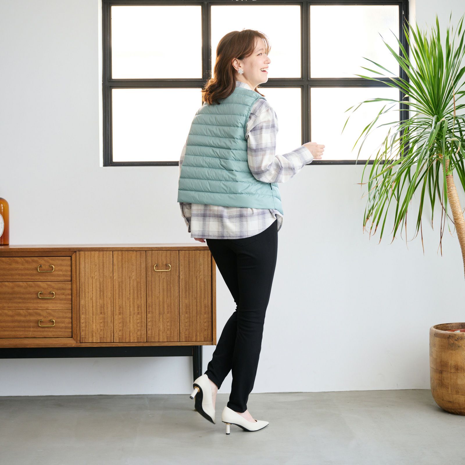 ウオッシャブルダウン　ノーカラーベスト