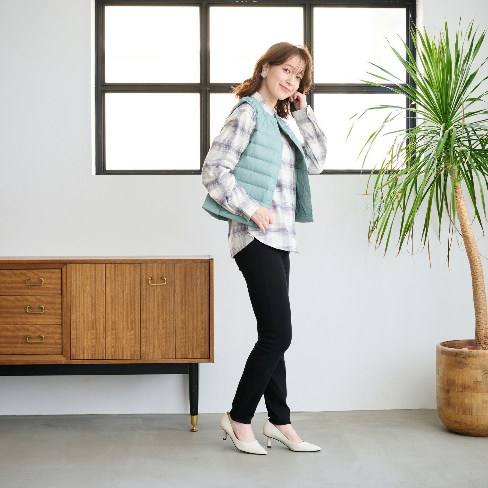 ウオッシャブルダウン　ノーカラーベスト