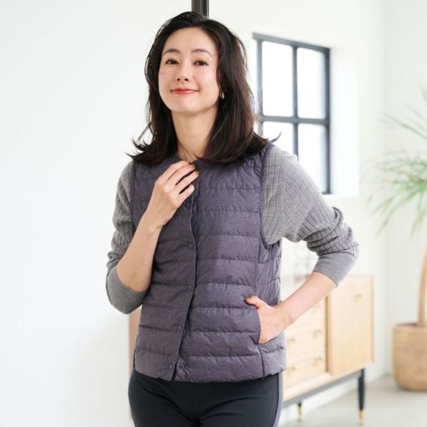 ウオッシャブルダウン　ノーカラーベスト