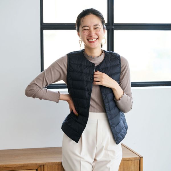 ウオッシャブルダウン　ノーカラーベスト