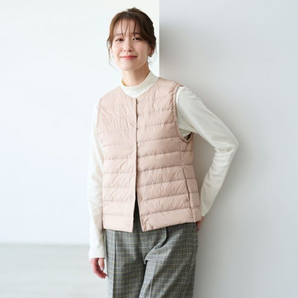 ウオッシャブルダウン　ノーカラーベスト