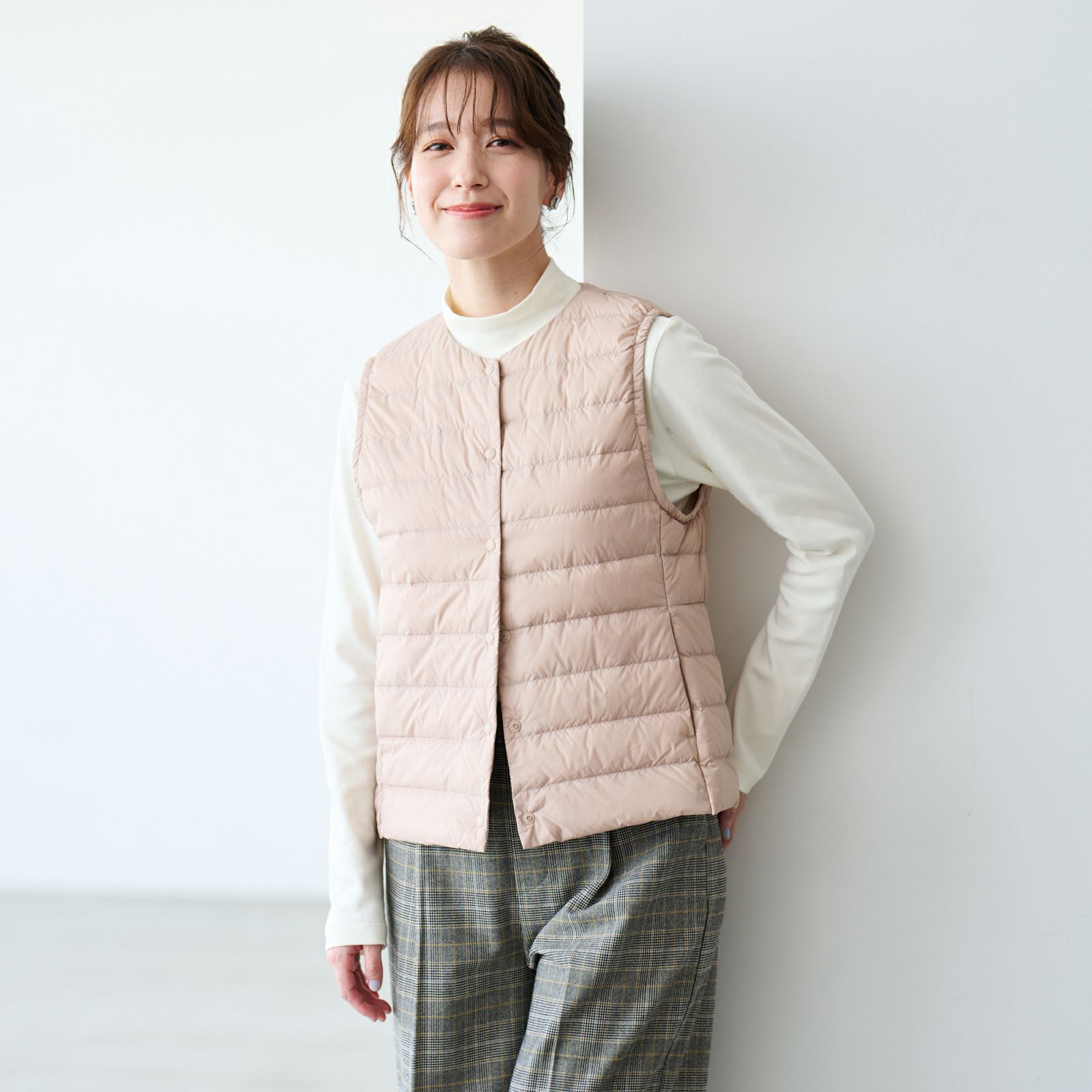 ウオッシャブルダウン　ノーカラーベスト