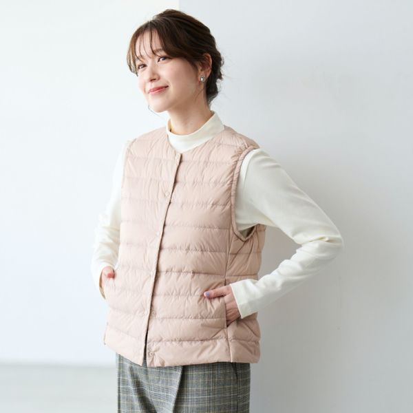 ウオッシャブルダウン　ノーカラーベスト