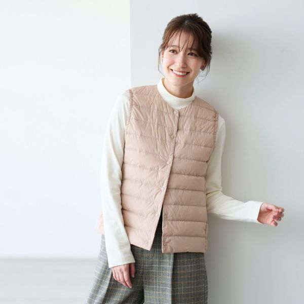 ウオッシャブルダウン　ノーカラーベスト