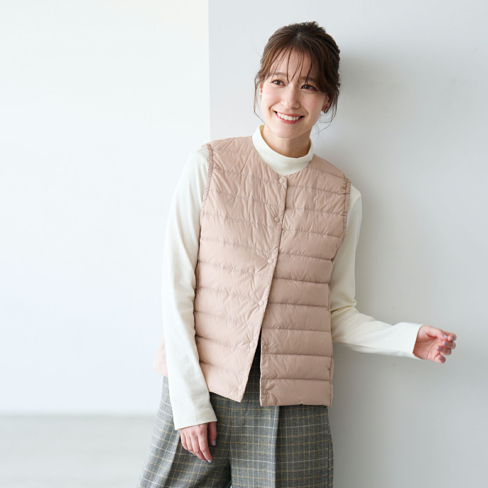 ウオッシャブルダウン　ノーカラーベスト