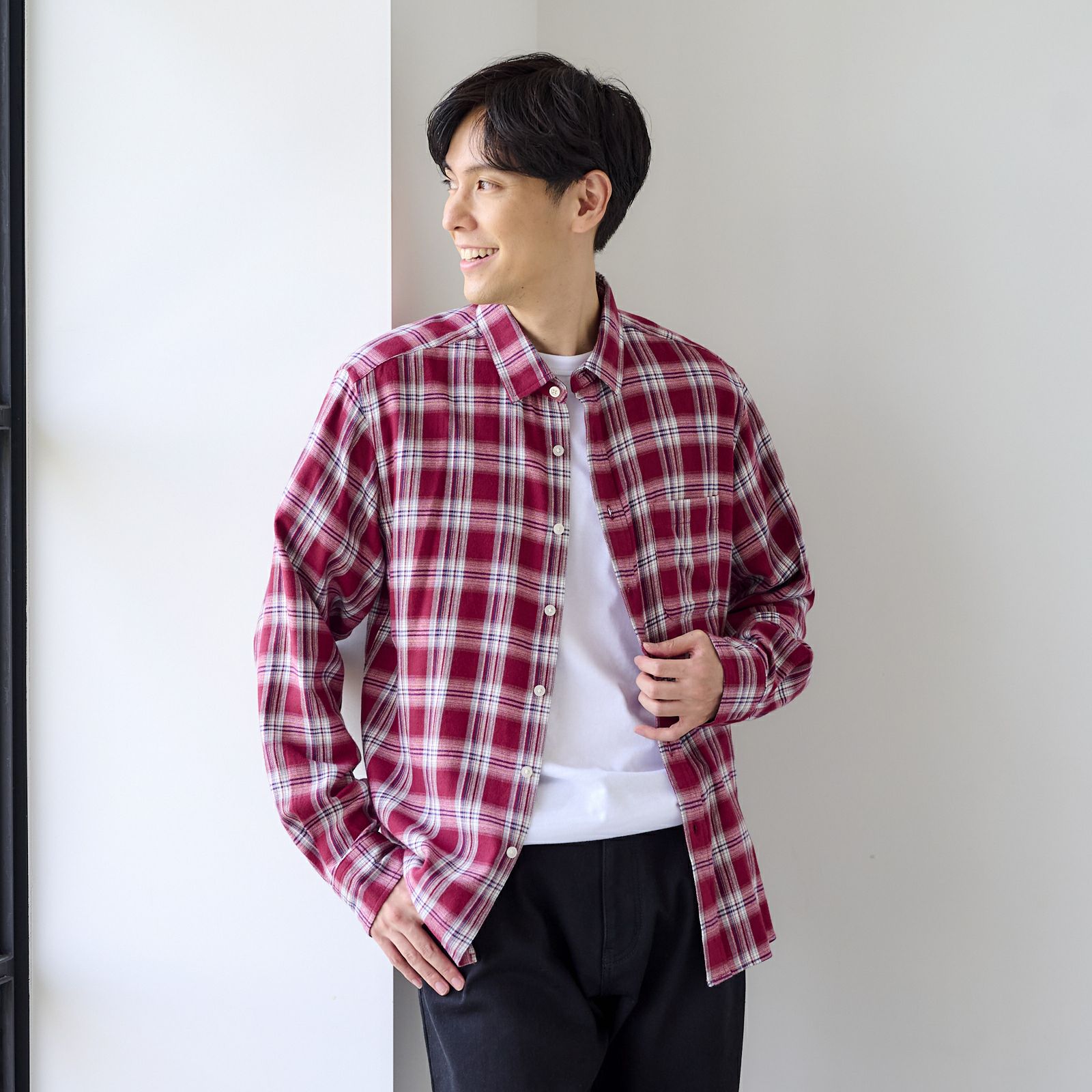 【てまラク】フランネルシャツ