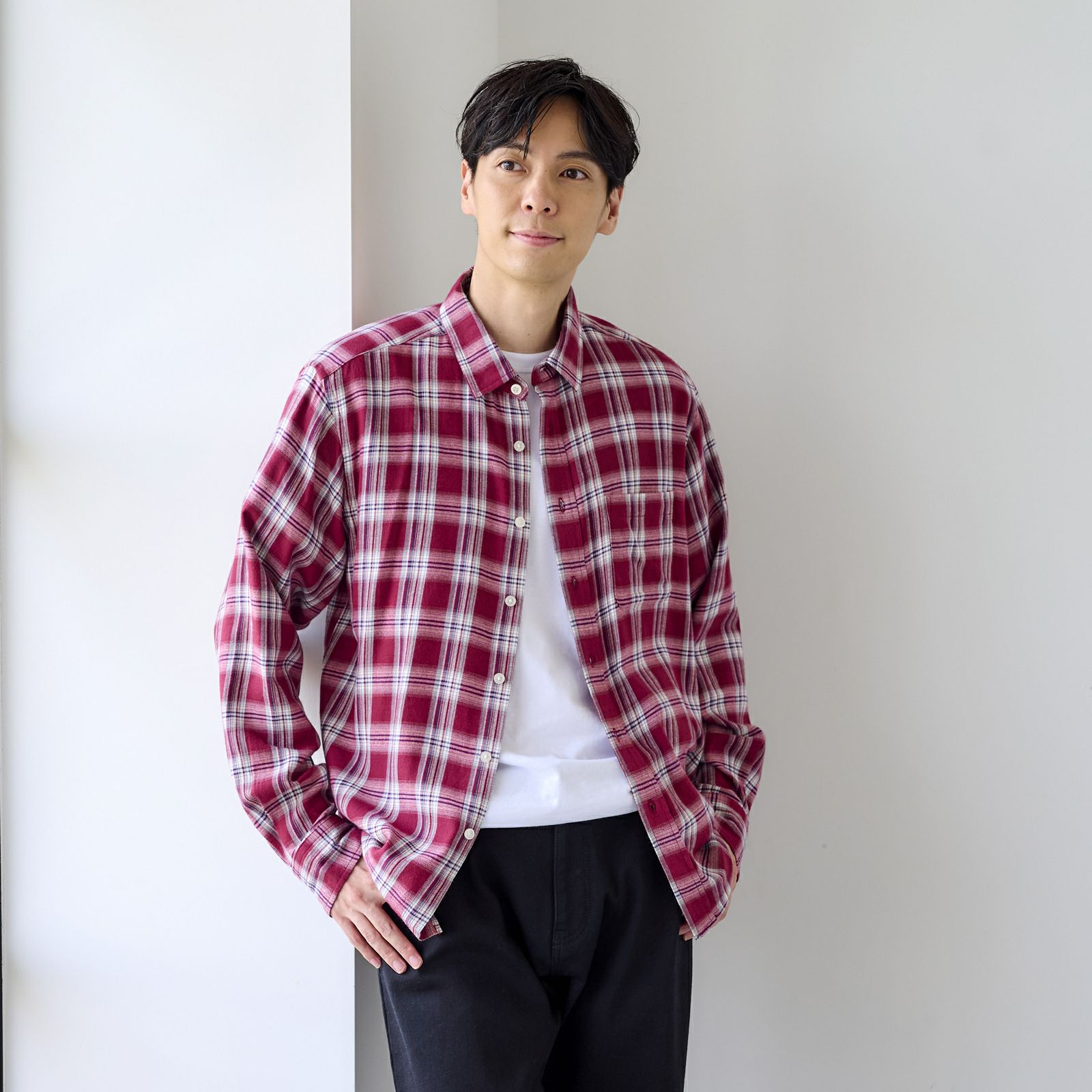 【てまラク】フランネルシャツ