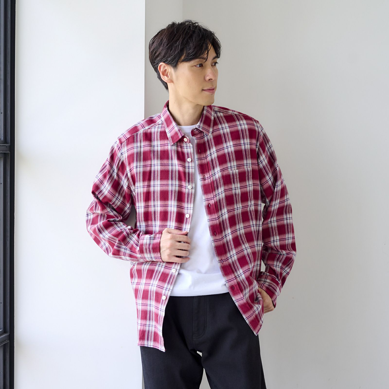 【てまラク】フランネルシャツ