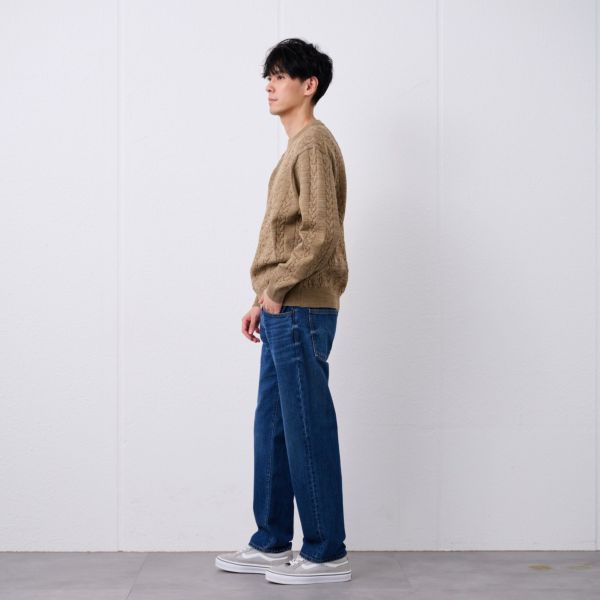 エアリーヤーン　ケーブルクルーネックプルオーバー