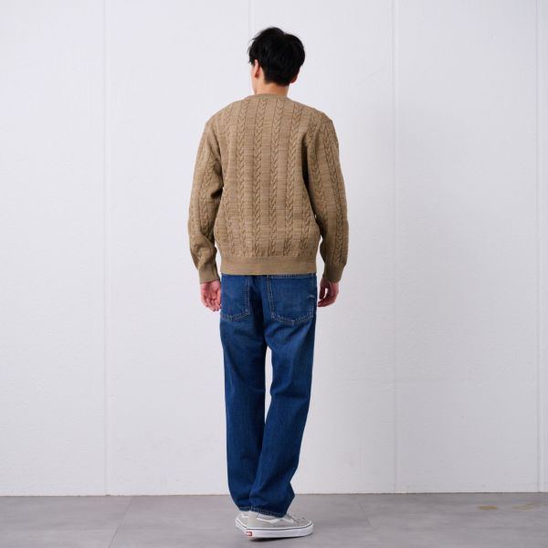エアリーヤーン　ケーブルクルーネックプルオーバー