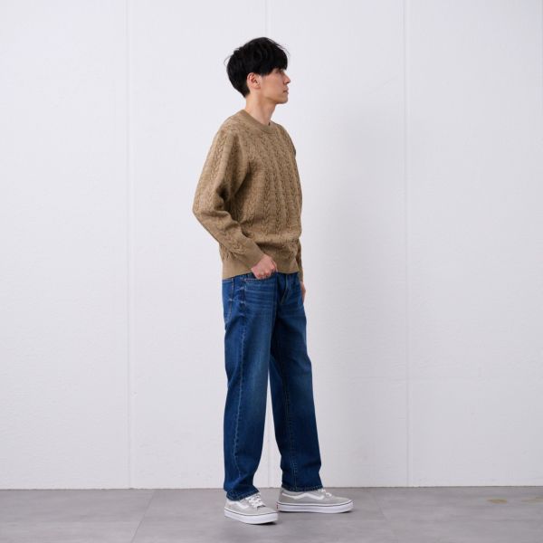 エアリーヤーン　ケーブルクルーネックプルオーバー