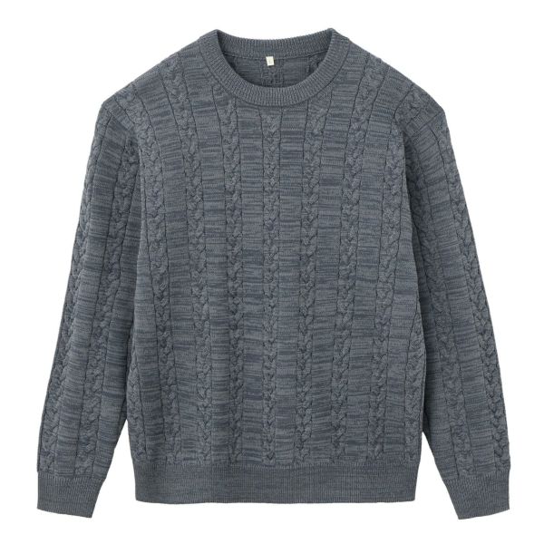 エアリーヤーン　ケーブルクルーネックプルオーバー