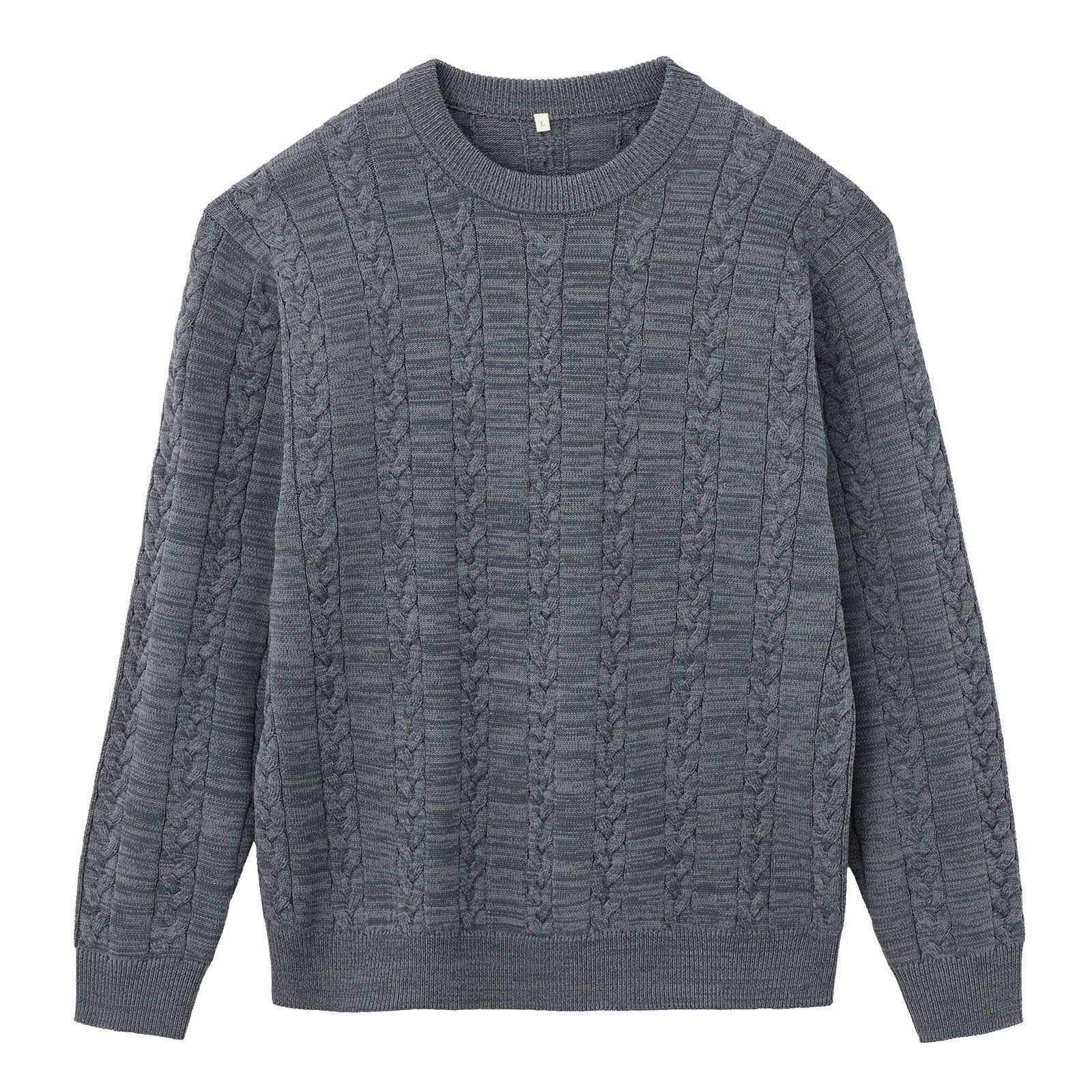 エアリーヤーン　ケーブルクルーネックプルオーバー