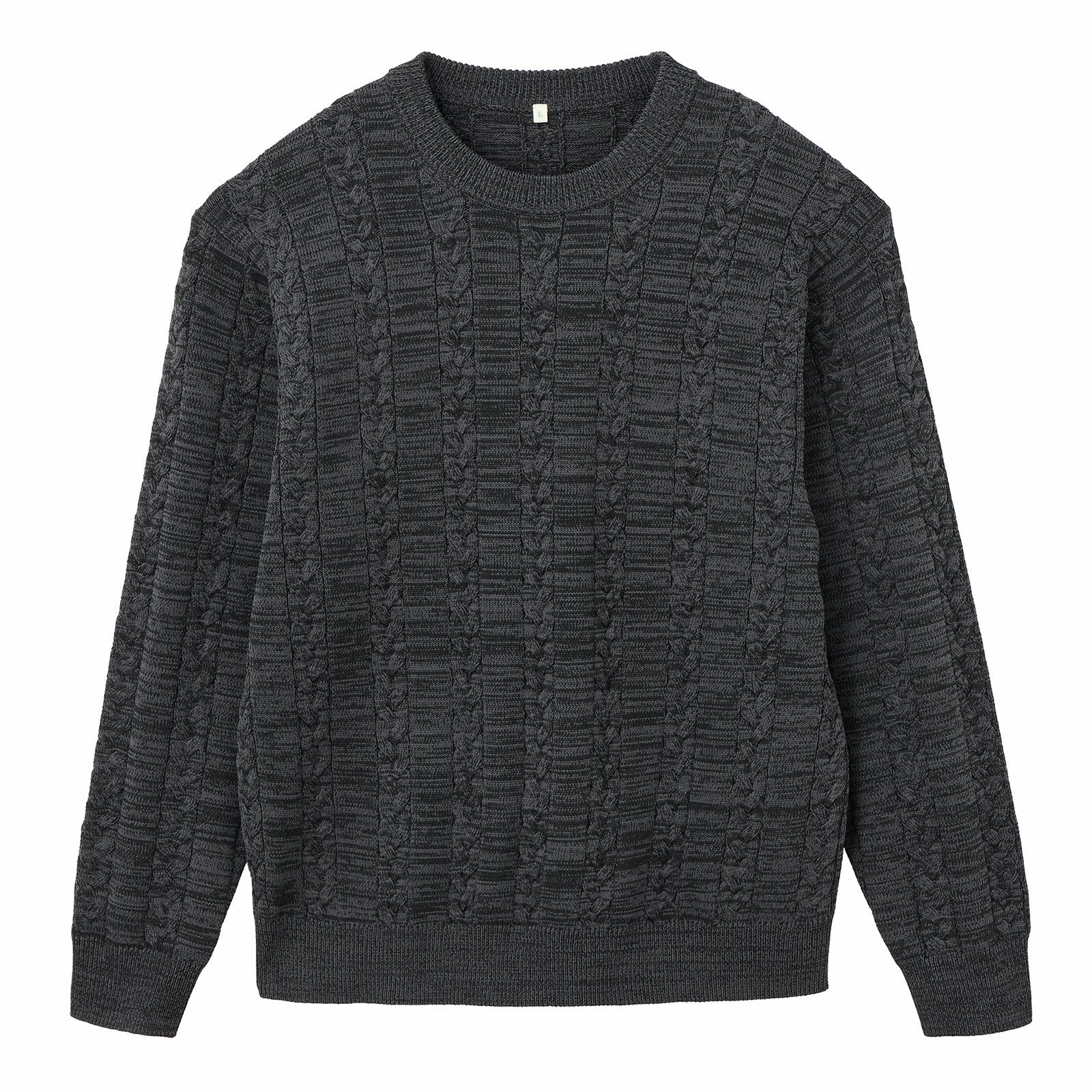 エアリーヤーン　ケーブルクルーネックプルオーバー