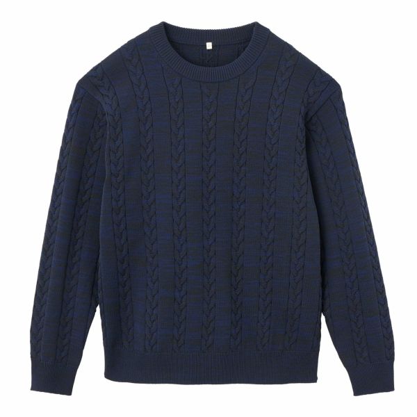 エアリーヤーン　ケーブルクルーネックプルオーバー