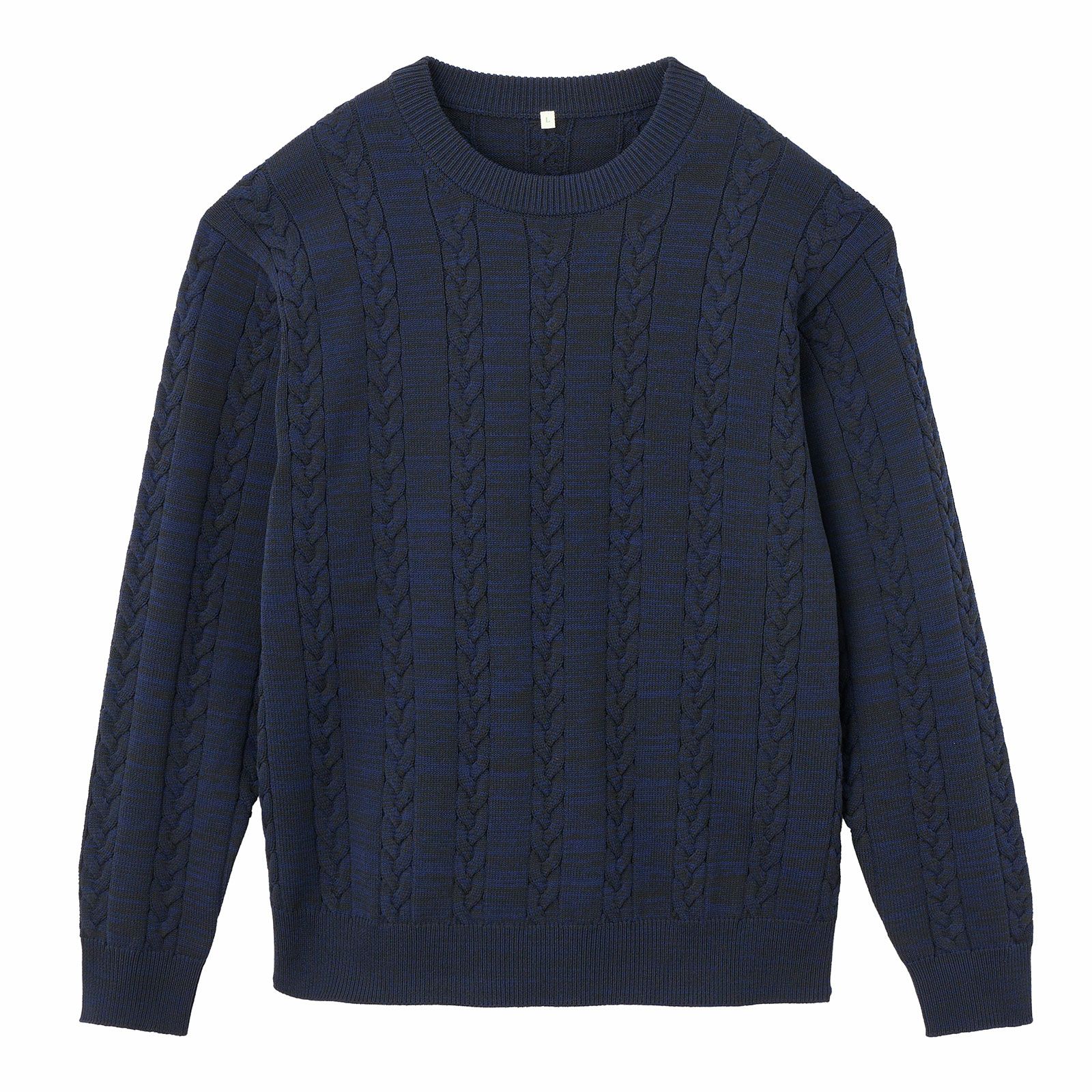 エアリーヤーン　ケーブルクルーネックプルオーバー