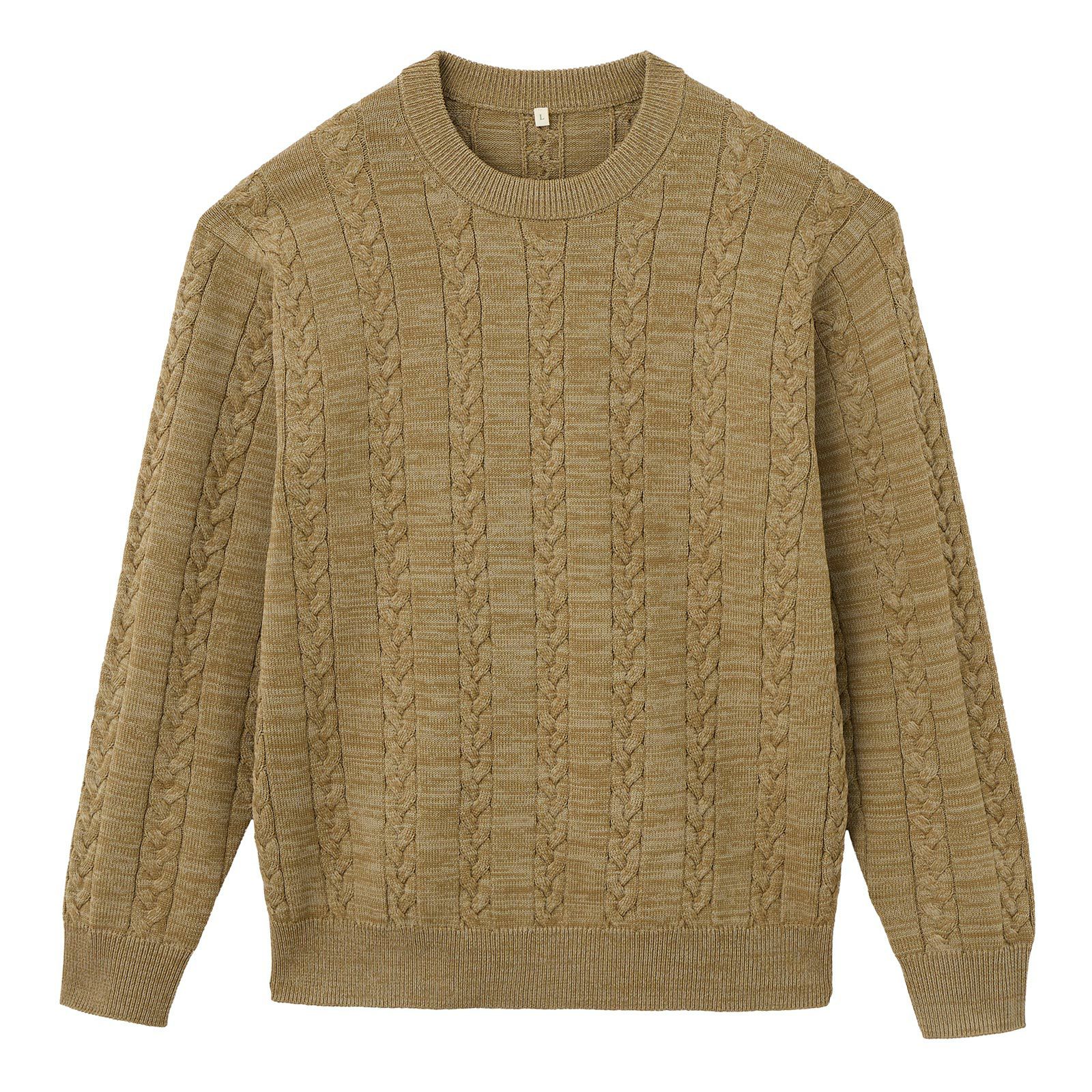 エアリーヤーン　ケーブルクルーネックプルオーバー