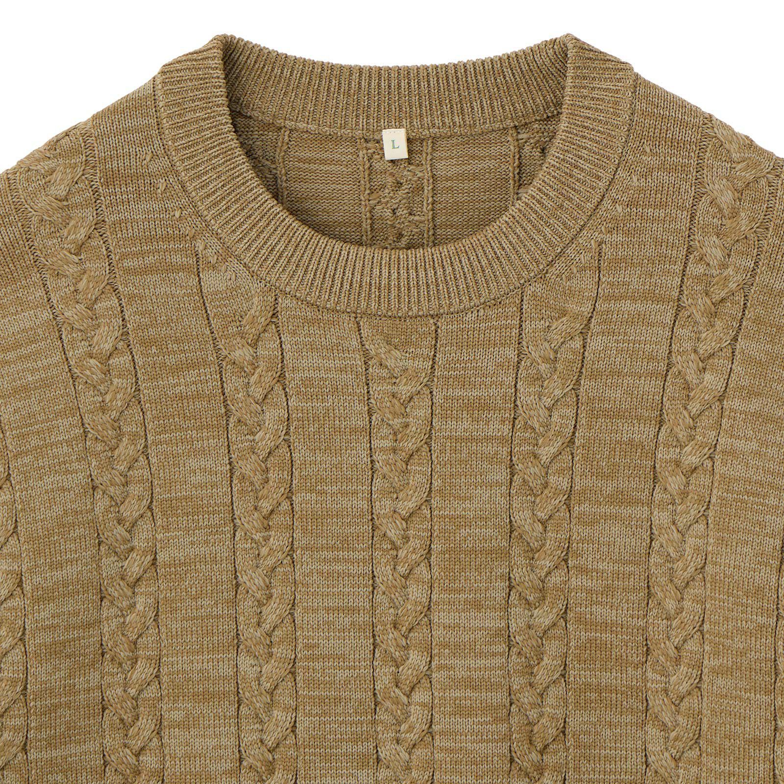 エアリーヤーン　ケーブルクルーネックプルオーバー