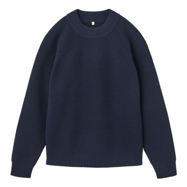 エアリーヤーン　畔編みモックネックプルオーバー