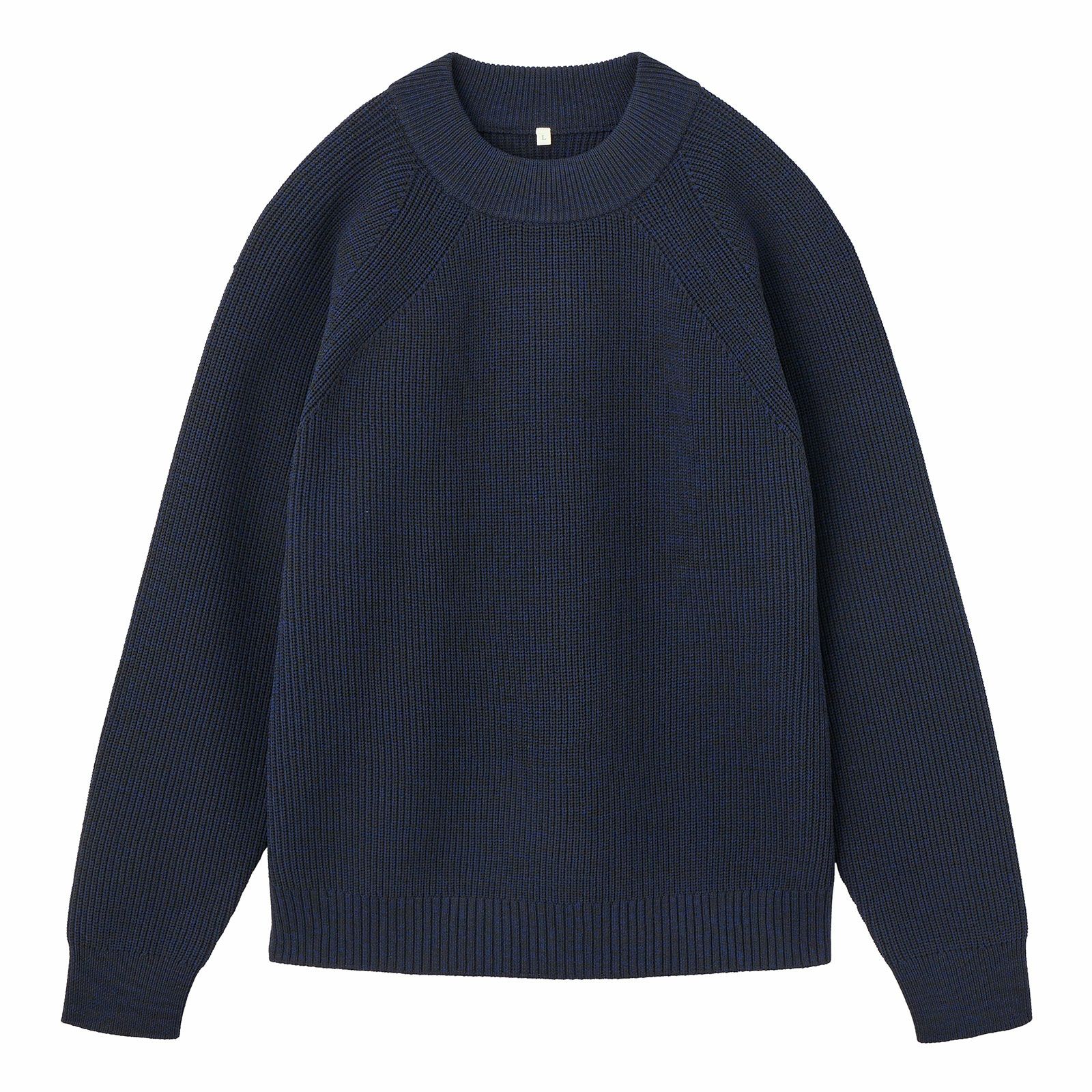 エアリーヤーン　畔編みモックネックプルオーバー