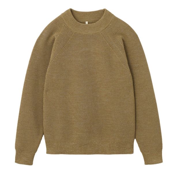 エアリーヤーン　畔編みモックネックプルオーバー