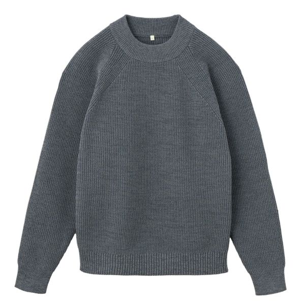 エアリーヤーン　畔編みモックネックプルオーバー