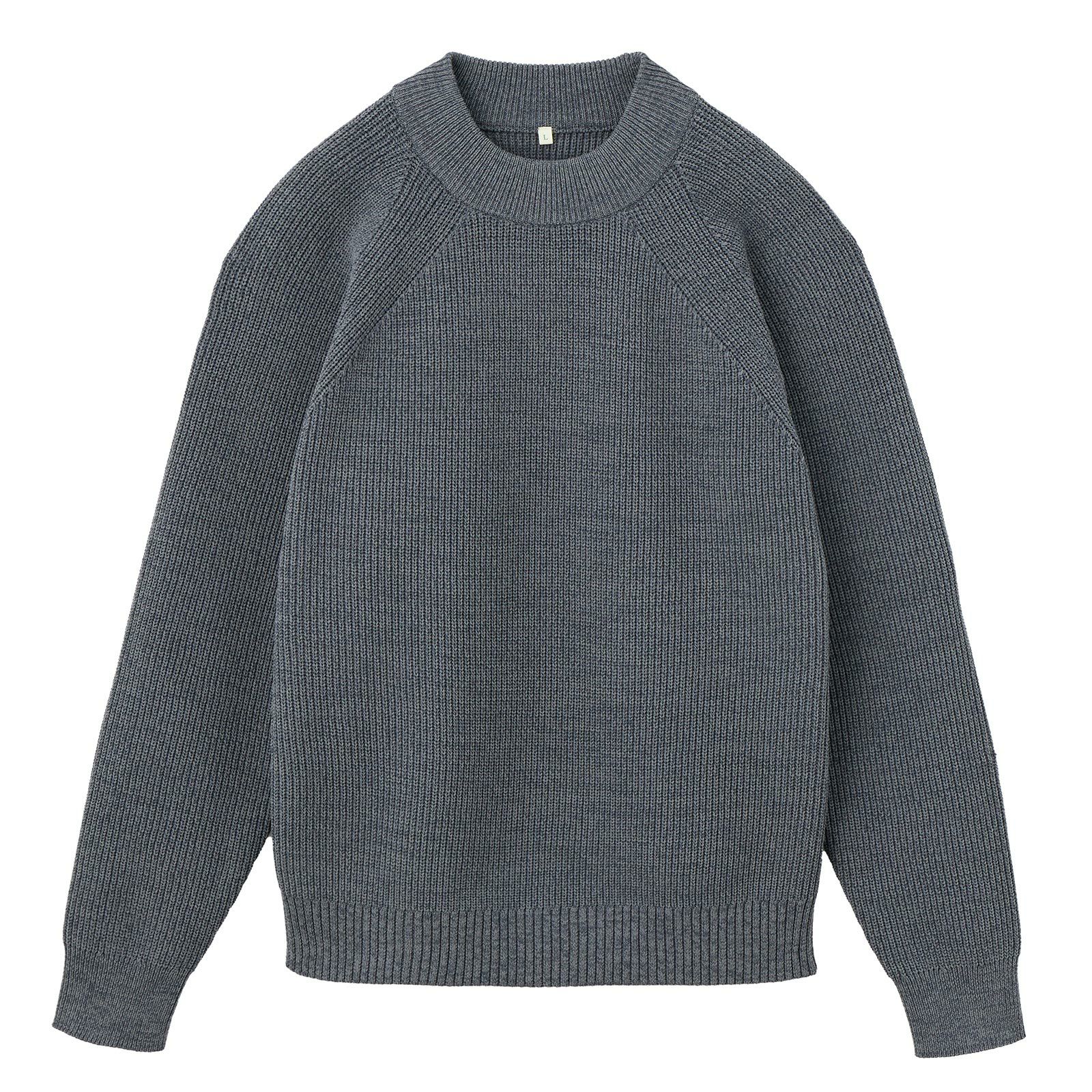 エアリーヤーン　畔編みモックネックプルオーバー