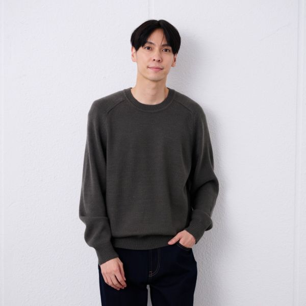 再生アクリル　クルーネックプルオーバー