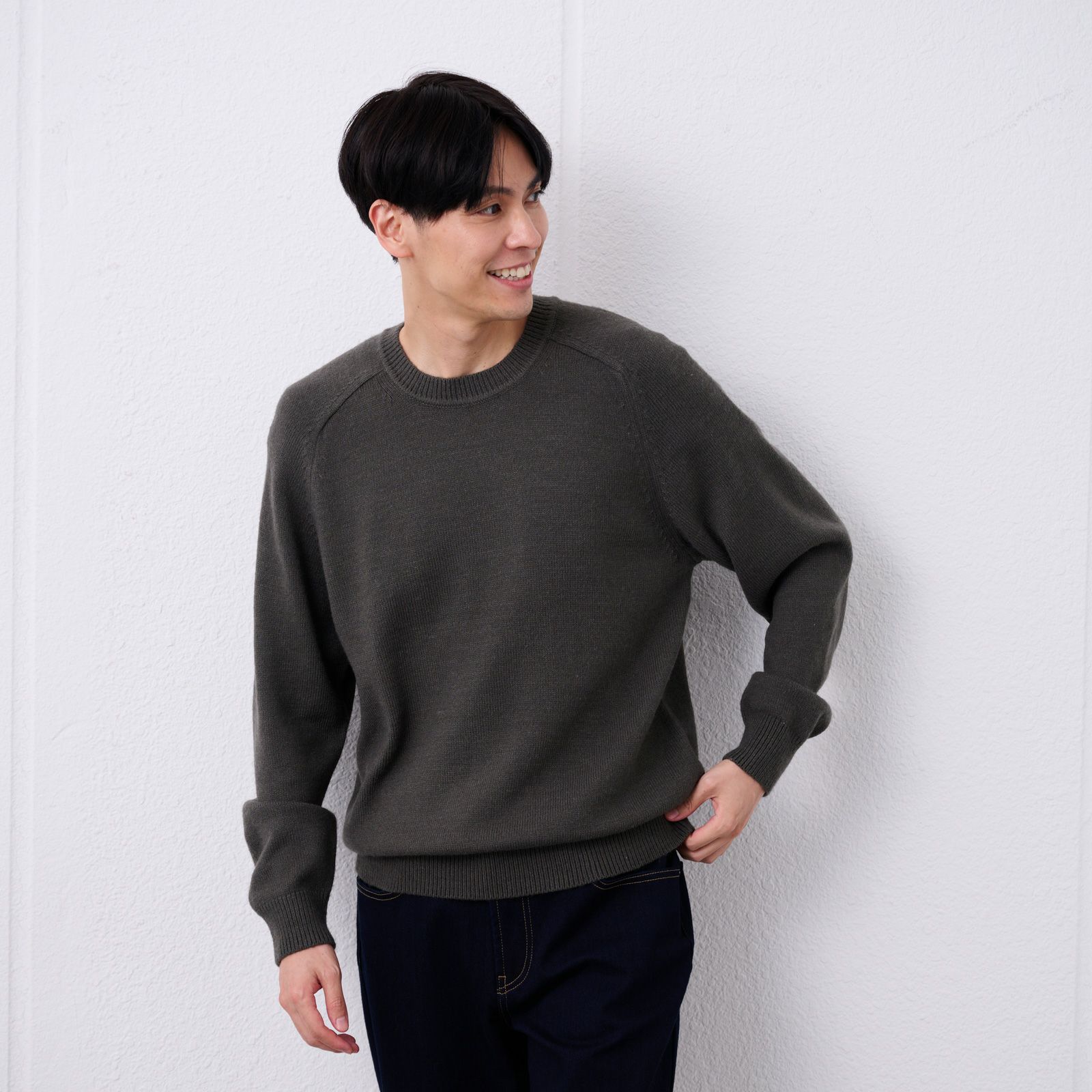 再生アクリル　クルーネックプルオーバー