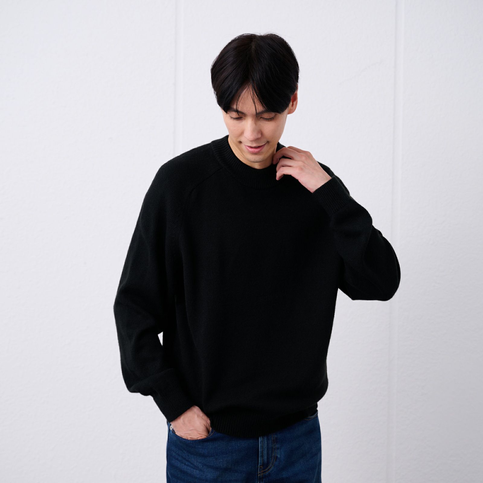 再生アクリル　モックネックプルオーバー