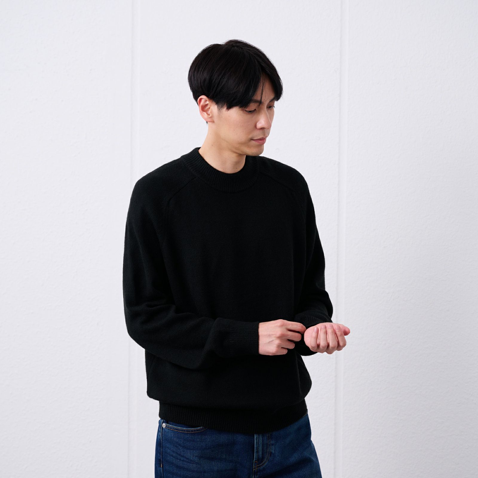 再生アクリル　モックネックプルオーバー