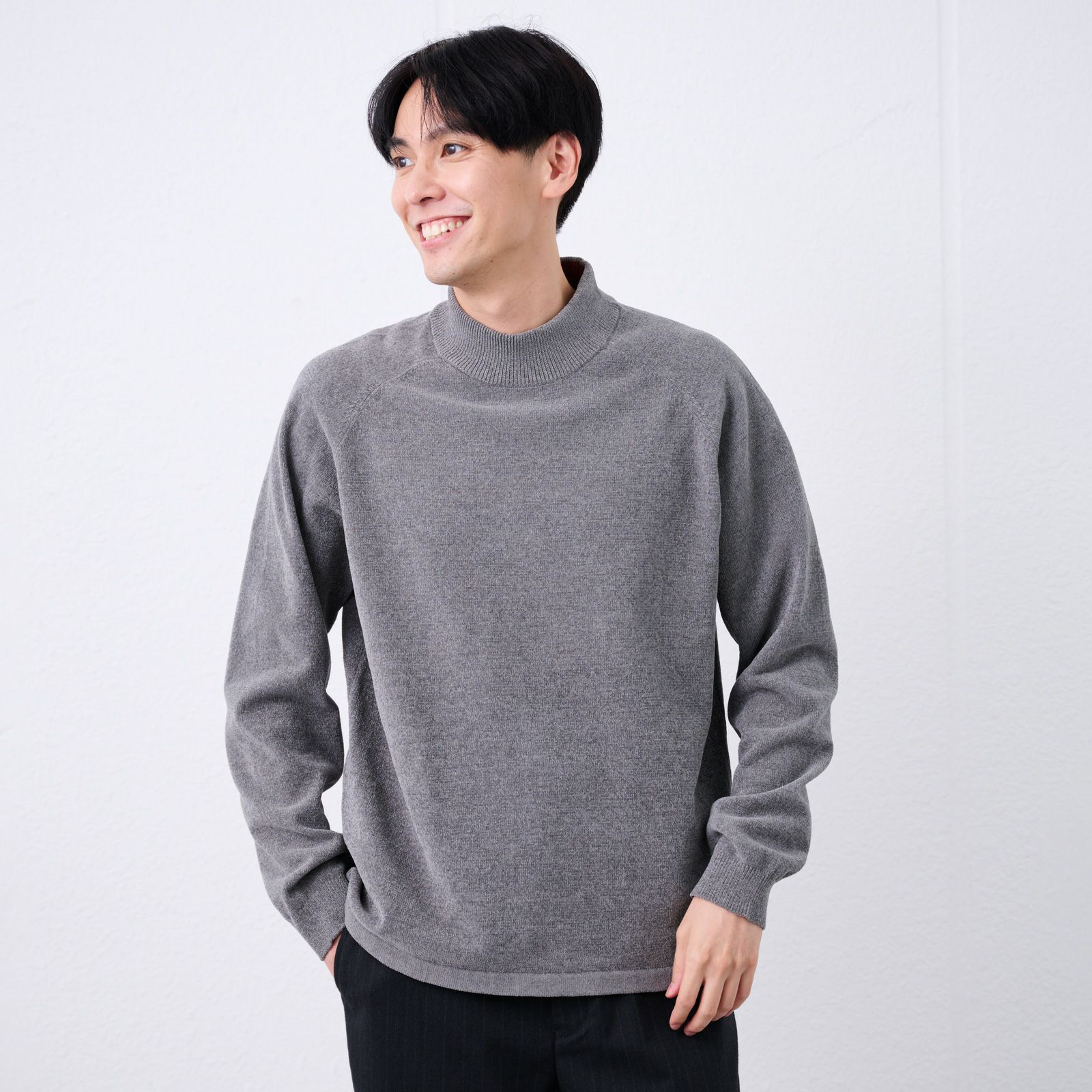 ハイゲージモール　モックネックプルオーバー