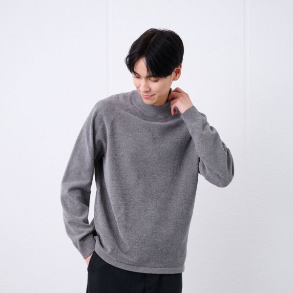 ハイゲージモール　モックネックプルオーバー