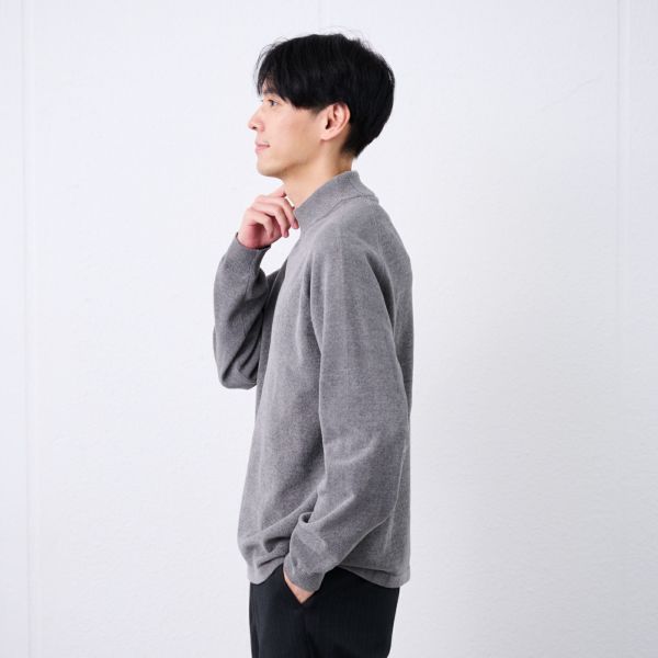 ハイゲージモール　モックネックプルオーバー