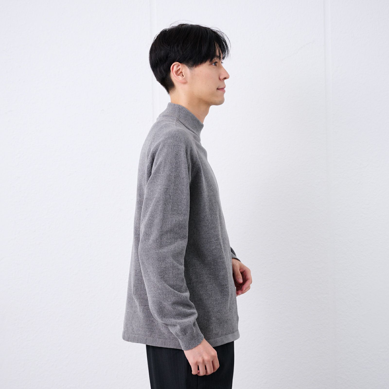 ハイゲージモール　モックネックプルオーバー