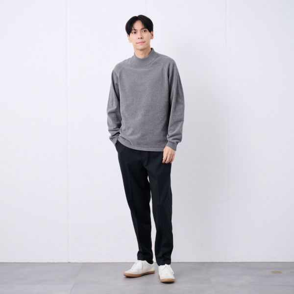 ハイゲージモール　モックネックプルオーバー